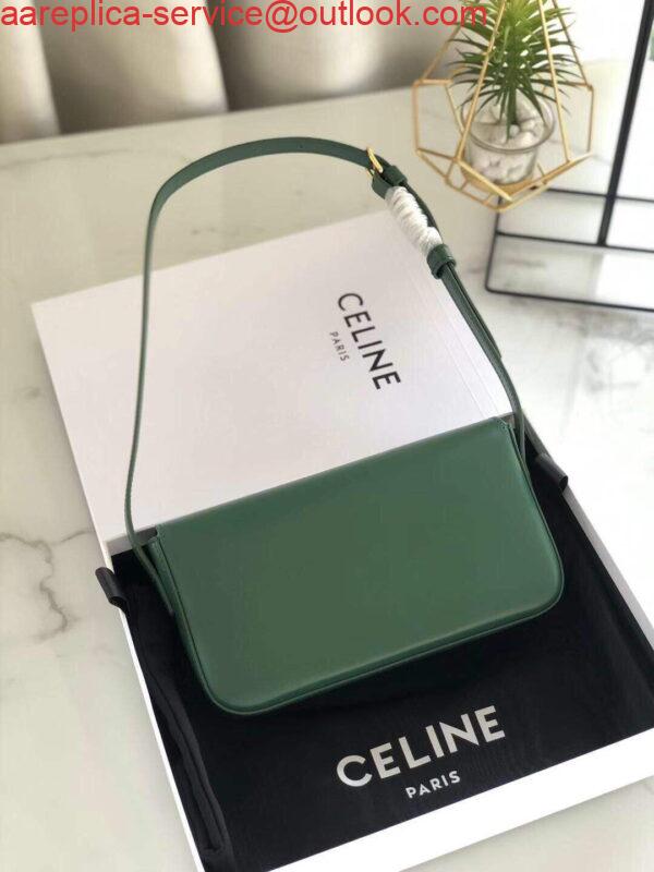 Replica Celine 194143 Triomphe Shoulder Bag in Natural Calfskin Green 3