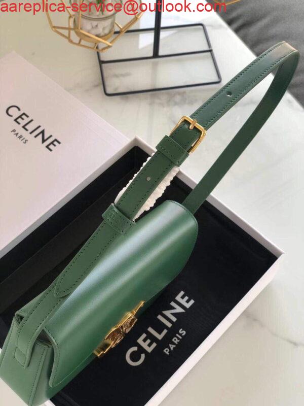 Replica Celine 194143 Triomphe Shoulder Bag in Natural Calfskin Green 6