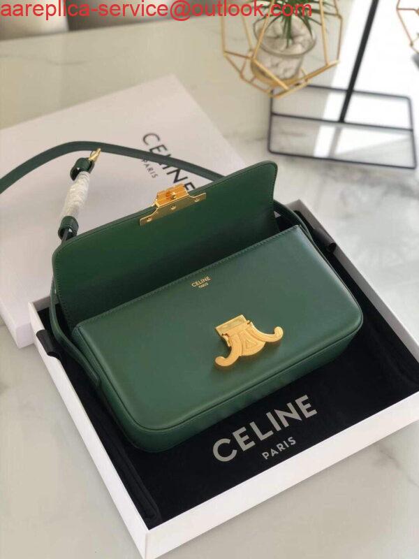 Replica Celine 194143 Triomphe Shoulder Bag in Natural Calfskin Green 8