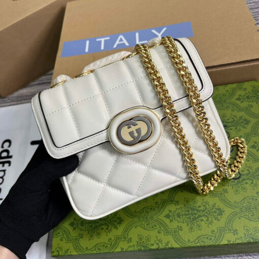 Replica Gucci 741457 Gucci Deco mini shoulder bag White 3