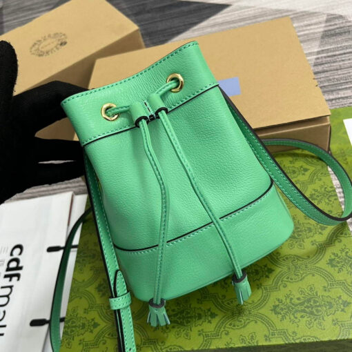 Replica Gucci 550620 Ophidia mini bucket bag with Double G Mint Green 6