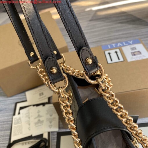 Replica Gucci 498156 Padlock GG Small Shoulder Bag Black 4