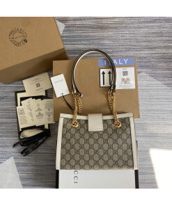 Replica Gucci 498156 Padlock GG Small Shoulder Bag White