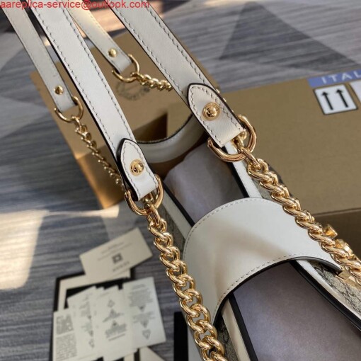 Replica Gucci 479197 Padlock Medium GG Shoulder Bag White 4