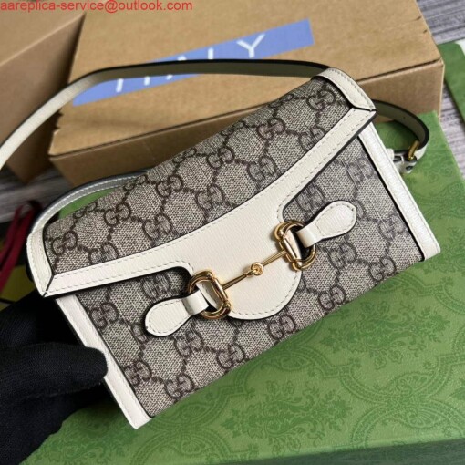 Replica Gucci 699296 Gucci Horsebit 1955 mini bag White 3