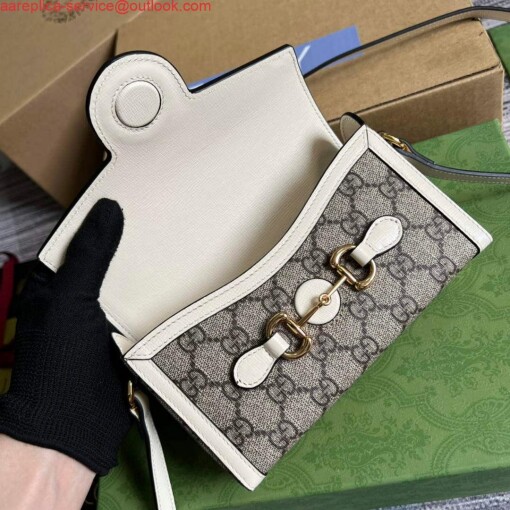 Replica Gucci 699296 Gucci Horsebit 1955 mini bag White 6