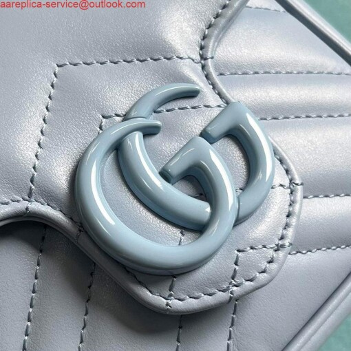 Replica Gucci 739599 GG Marmont Belt Bag Light blue 3