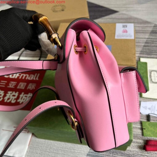 Replica Gucci 702101 Bamboo backpack Pink 4