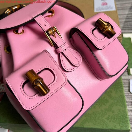 Replica Gucci 702101 Bamboo backpack Pink 5