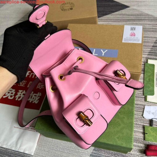 Replica Gucci 702101 Bamboo backpack Pink 6