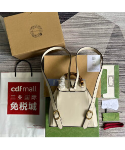 Replica Gucci 702101 Bamboo backpack white