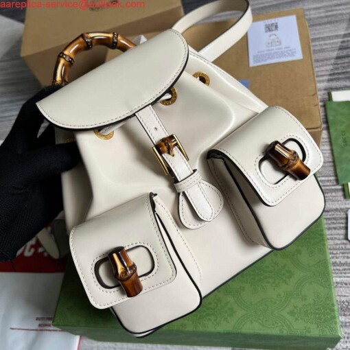 Replica Gucci 702101 Bamboo backpack white 3