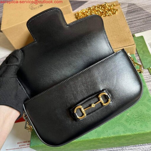 Replica Gucci 735178 Gucci Horsebit 1955 small shoulder bag Black 6