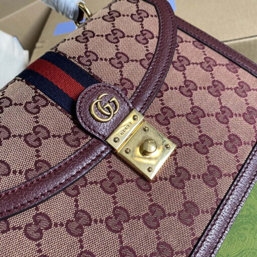 Replica Gucci 651055 Ophidia GG small top handle bag Wine Red 5