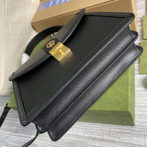 Replica Gucci 651055 Ophidia GG small top handle Leather bag Black 3