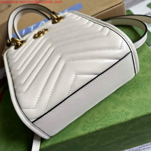 Replica Gucci 696123 GG Marmont Matelassé Mini Bag White 6