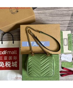 Replica Gucci 739682 GG Marmont Matelassé mini tote bag Light green