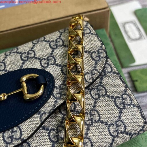 Replica Gucci 724713 Gucci Horsebit 1955 mini bag Beige and blue 5