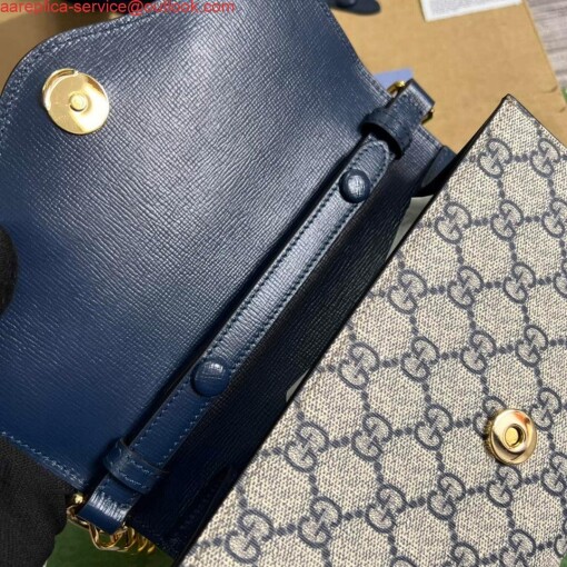 Replica Gucci 724713 Gucci Horsebit 1955 mini bag Beige and blue 6