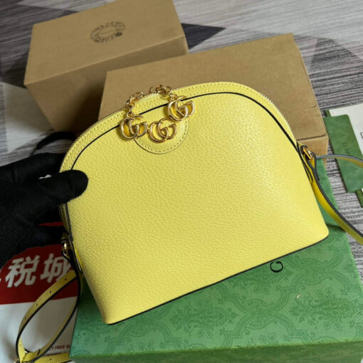 Replica Gucci 499621 Ophidia small shoulder bag with Double G yellow 3