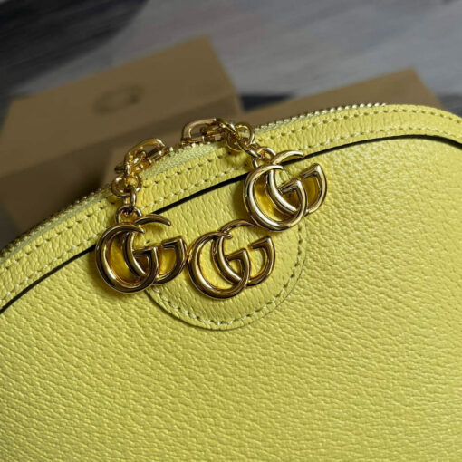 Replica Gucci 499621 Ophidia small shoulder bag with Double G yellow 4