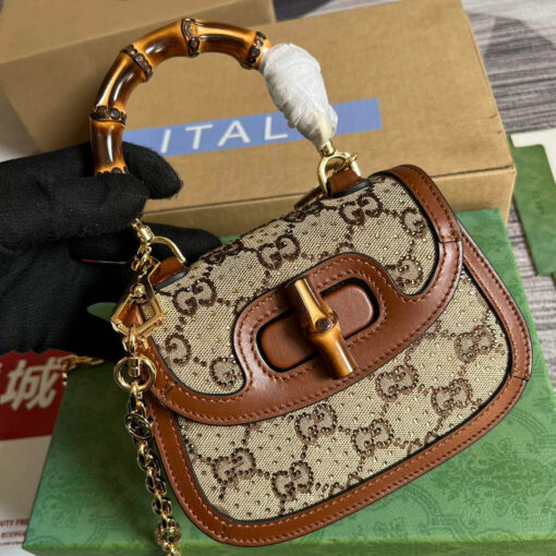 Replica Gucci 735116 Gucci Bamboo 1947 mini top handle bag 3