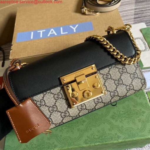 Replica Gucci 735103 Padlock Mini shoulder bag Black 3