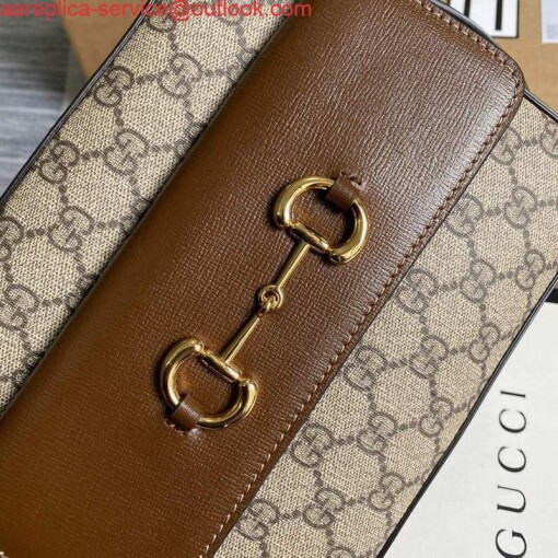 Replica Gucci 645454 Gucci Horsebit 1955 small shoulder bag Biege and brown 4