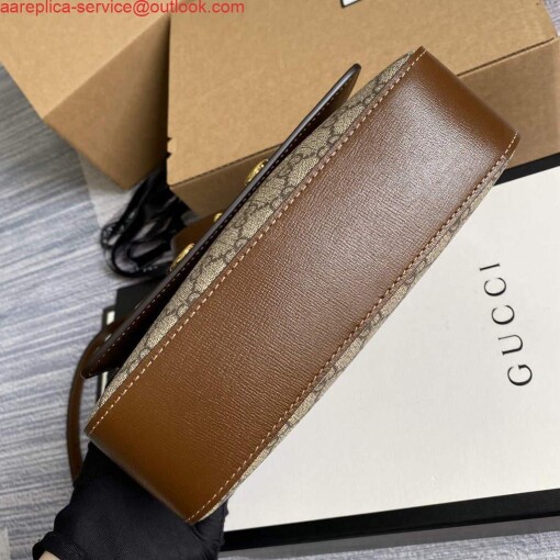 Replica Gucci 645454 Gucci Horsebit 1955 small shoulder bag Biege and brown 5