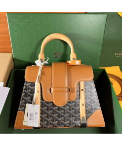 Replica Goyard Sac Saigon Pm Bag BPMLTY07CL07P Black with Brown