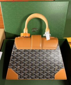 Replica Goyard Sac Saigon Pm Bag BPMLTY07CL07P Black with Brown 2