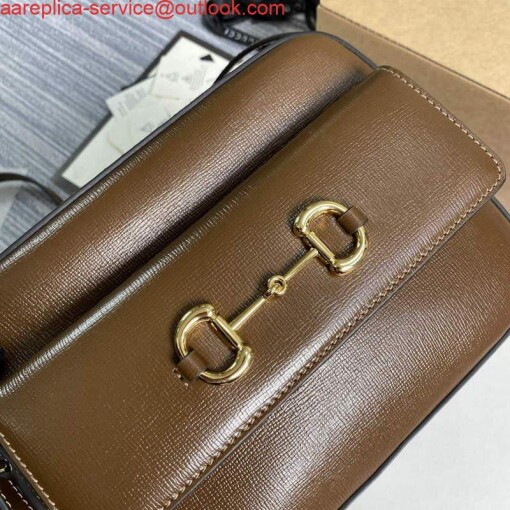 Replica Gucci 645454 Gucci Horsebit 1955 Small Shoulder Bag Brown 4