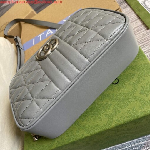 Replica Gucci 447632 GG Marmont small shoulder bag Grey 6