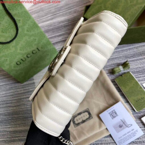 Replica Gucci 474575 GG Marmont mini bag White 3