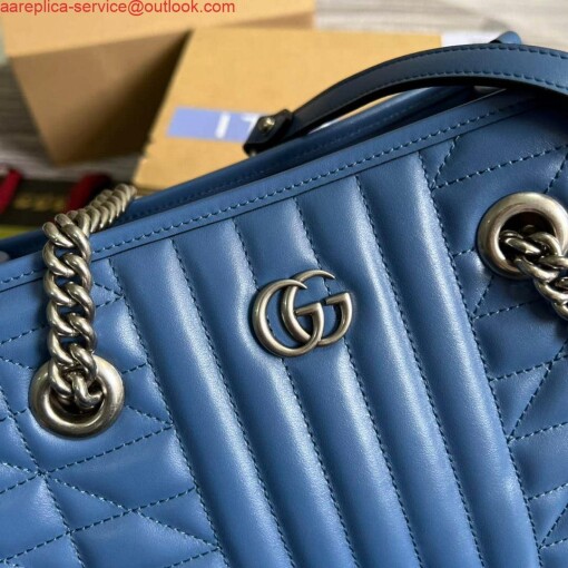 Replica Gucci 681483 GG Marmont small tote bag Blue 3