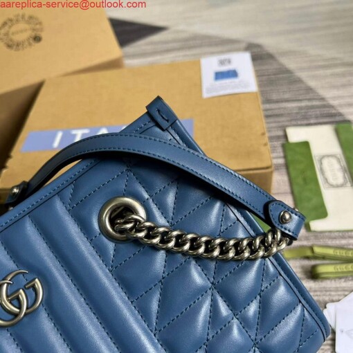 Replica Gucci 681483 GG Marmont small tote bag Blue 5