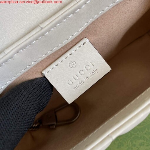 Replica Gucci 476433 GG Marmont Super Mini Bag White 8