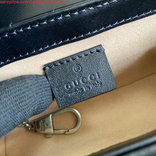 Replica Gucci 476433 GG Marmont Super Mini Bag Black 8