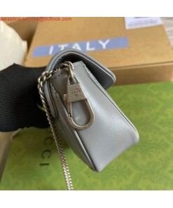 Replica Gucci 476433 GG Marmont Super Mini Bag Grey 2