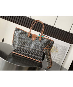 Replica Goyard ANJOUSPMLCG03TY01P Anjou PM Bag Black and Tan