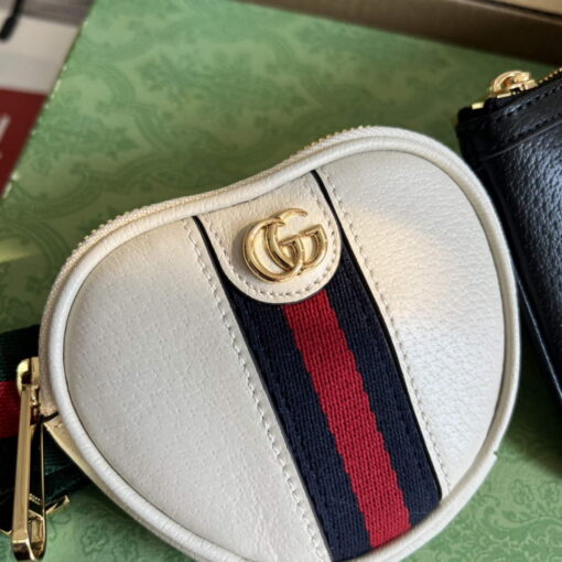 Replica Gucci 698805 Ophidia gg Heart Utility Belt Bag Black and white 4