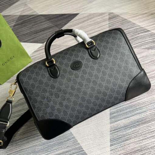 Replica Gucci 696015 Large duffle bag with Interlocking G Black 3