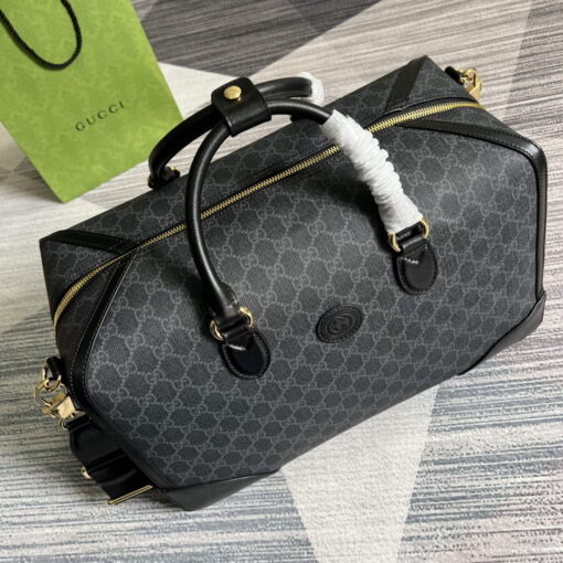 Replica Gucci 696015 Large duffle bag with Interlocking G Black 7