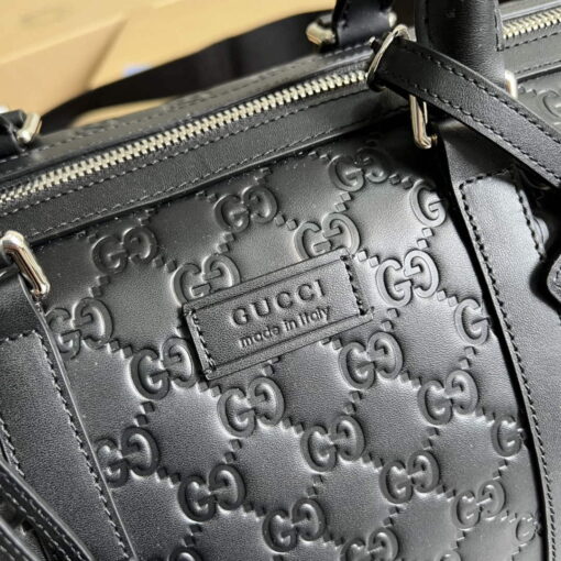 Replica Gucci 406380 GG Embossed Duffle Bag Black 5