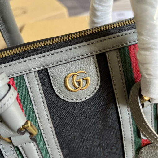 Replica Gucci 715772 Small canvas top handle bag Gray and Black 5