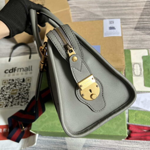 Replica Gucci 715772 Small top handle bag with Double G Gray 2