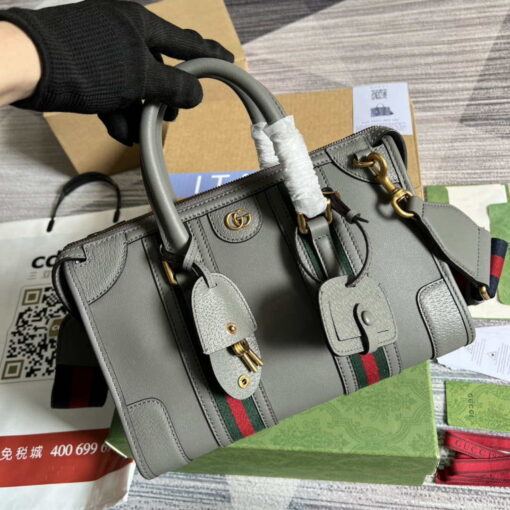 Replica Gucci 715772 Small top handle bag with Double G Gray 3