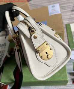 Replica Gucci 715771 Mini top handle bag with Double G White 2