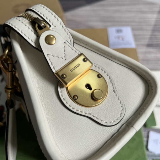 Replica Gucci 715771 Mini top handle bag with Double G White 5