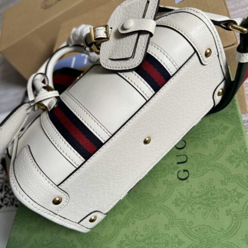 Replica Gucci 715771 Mini top handle bag with Double G White 7